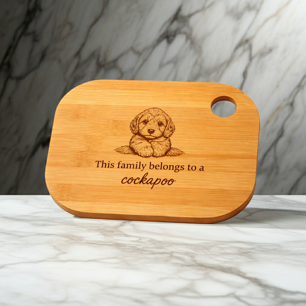 Personalised Dog Chopping Board – Large Engraved Bamboo Gift