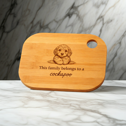 Personalised Dog Chopping Board – Large Engraved Bamboo Gift