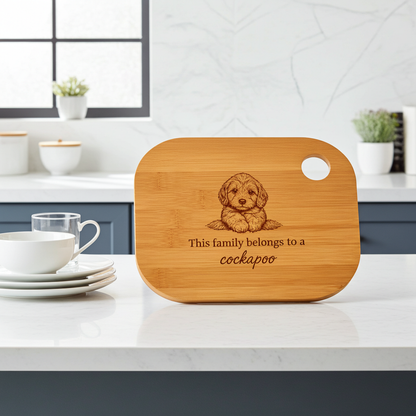 Personalised Dog Chopping Board – Large Engraved Bamboo Gift