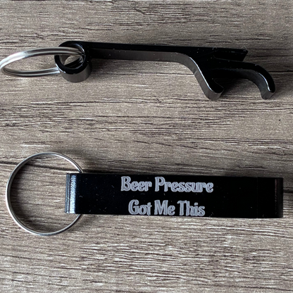 Personalised Bottle Opener Keyring - Custom Engraved Metal