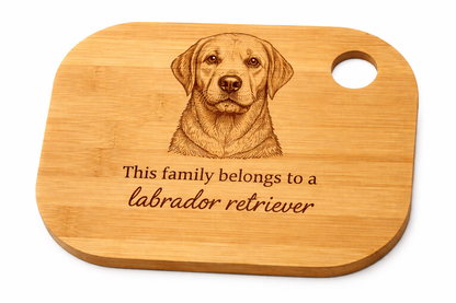 Personalised Dog Chopping Board – Large Engraved Bamboo Gift