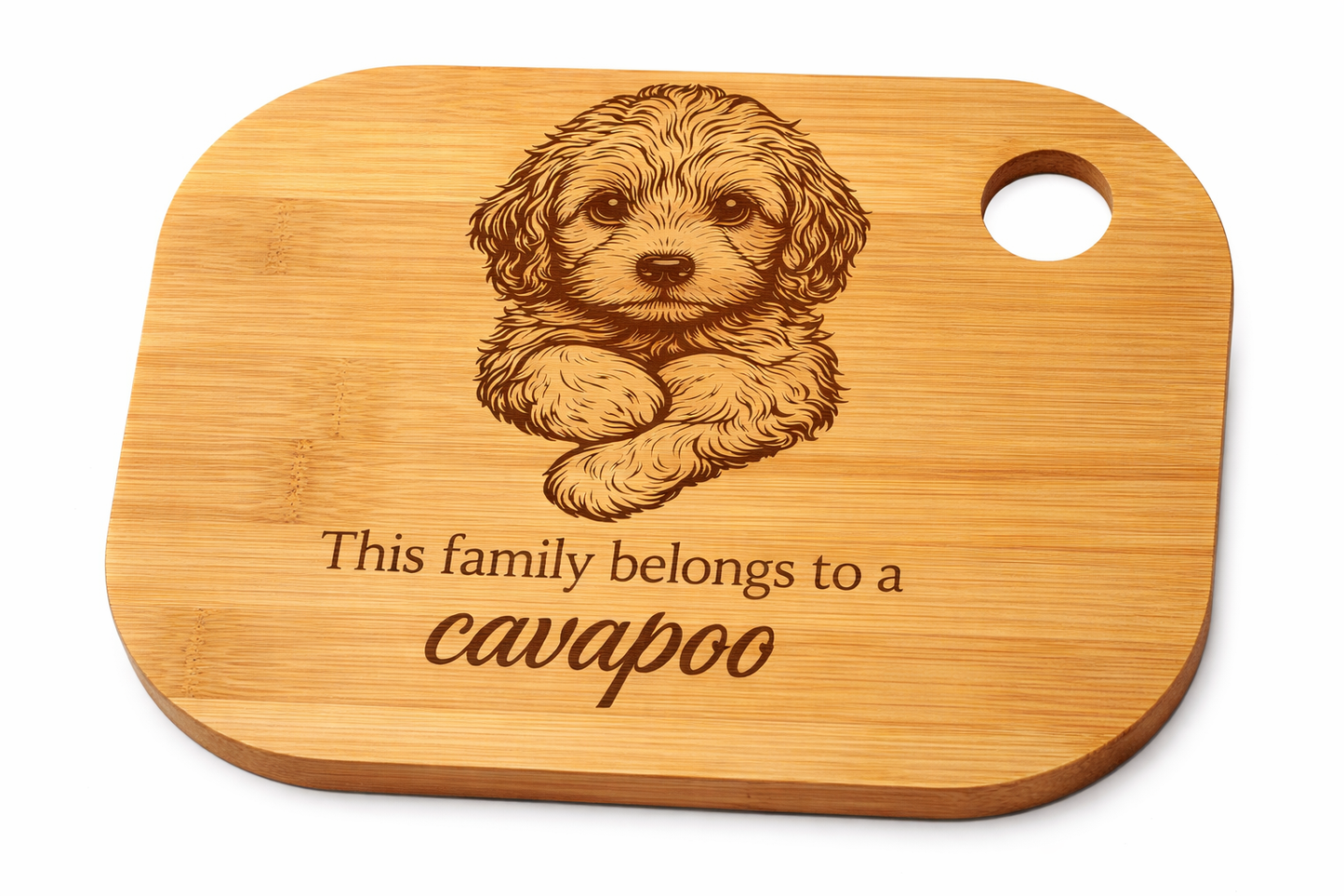 Personalised Dog Chopping Board – Large Engraved Bamboo Gift