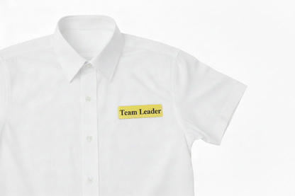 Engraved Pin Badge, Gold Coated with the name Team Leader 