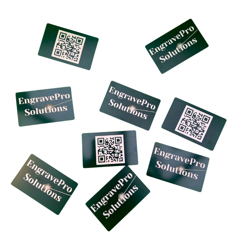 Personalised Laser Engraved Aluminium Business Cards with QR code
