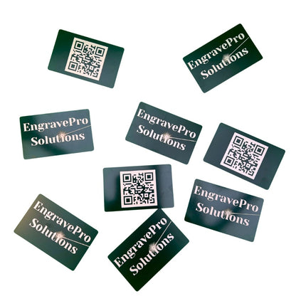 Personalised Laser Engraved Aluminium Business Cards with QR code