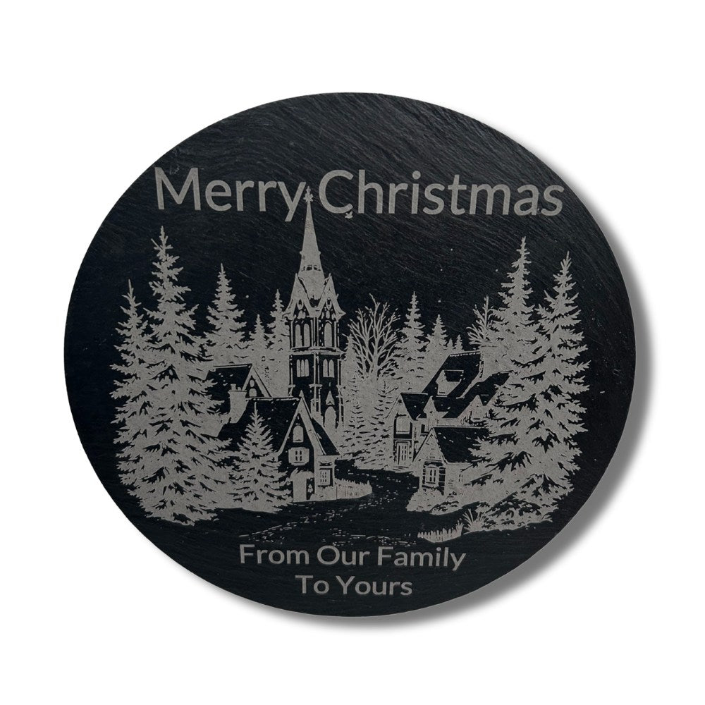 Personalised Slate Board - Christmas Village