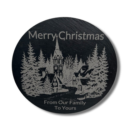 Personalised Slate Board - Christmas Village