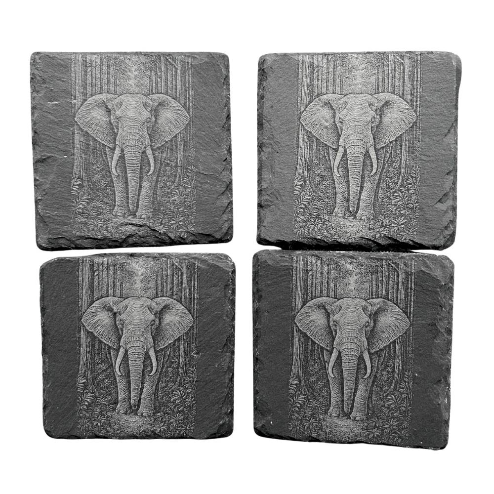 Personalised Slate Coaster - Elephant