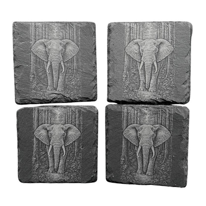 Personalised Slate Coaster - Elephant