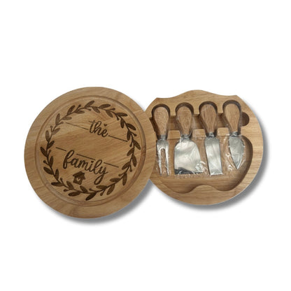 Personalised Wooden Cheeseboard Set - The Family